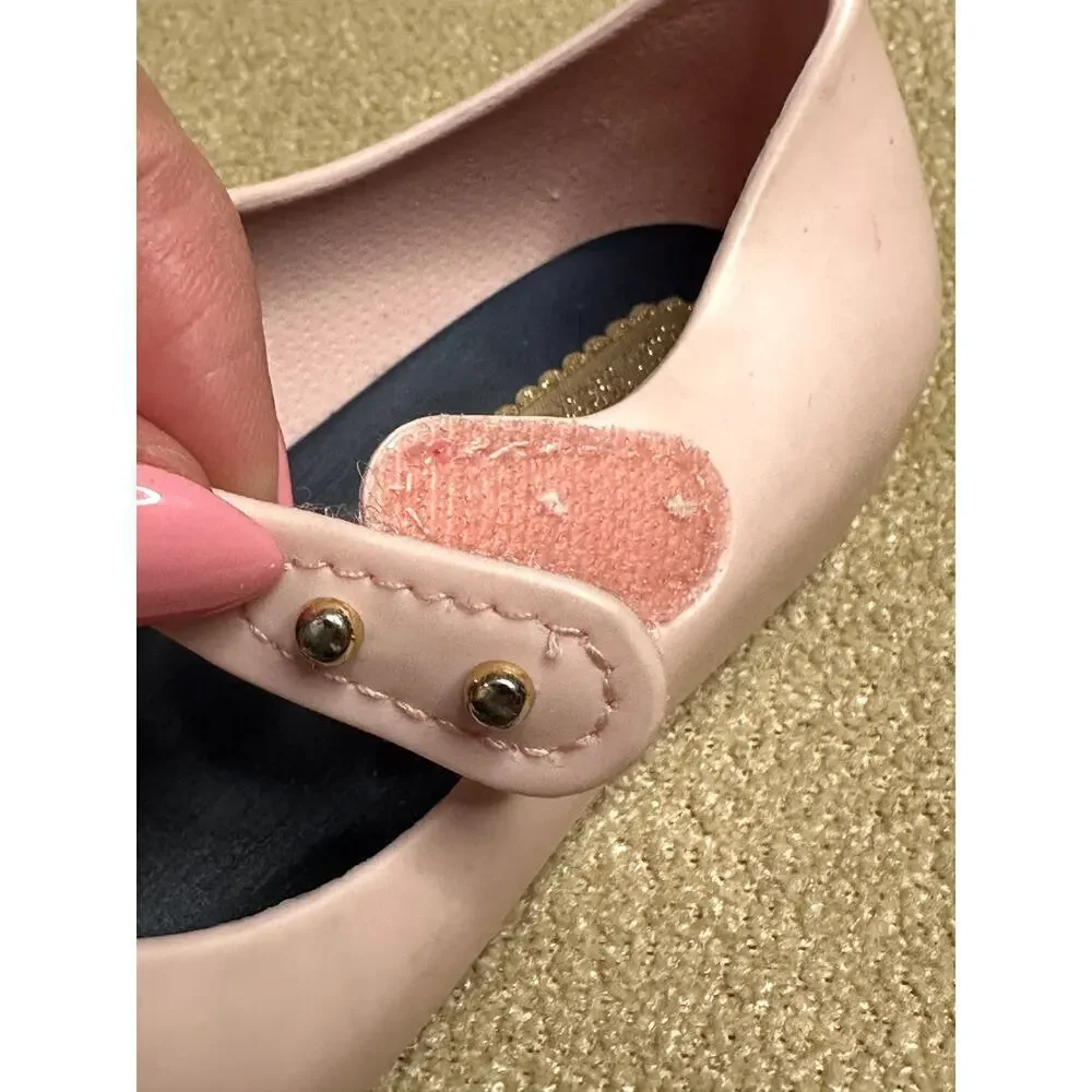 Mini Melissa Pink Blue Mary Jane Rubber Ultragirl Bow Flat Toddler Size 7